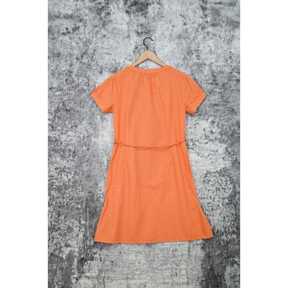 CP Shades Dress Womens Orange Cotton Button Front Tie Waist S Small - Picture 3 of 7